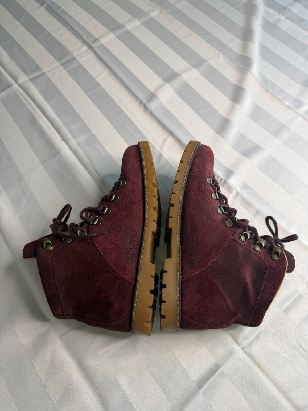 Birkenstock Jackson Ochre Burgundy Leather Hiking Mountain Boots Size 39 E US 8 - Picture 8 of 10